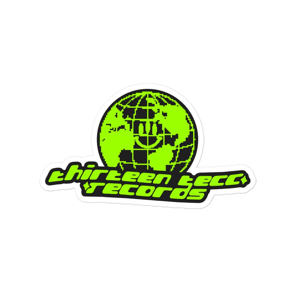 Thirteen tecc retro sticker lime - Thirteen Tecc Records