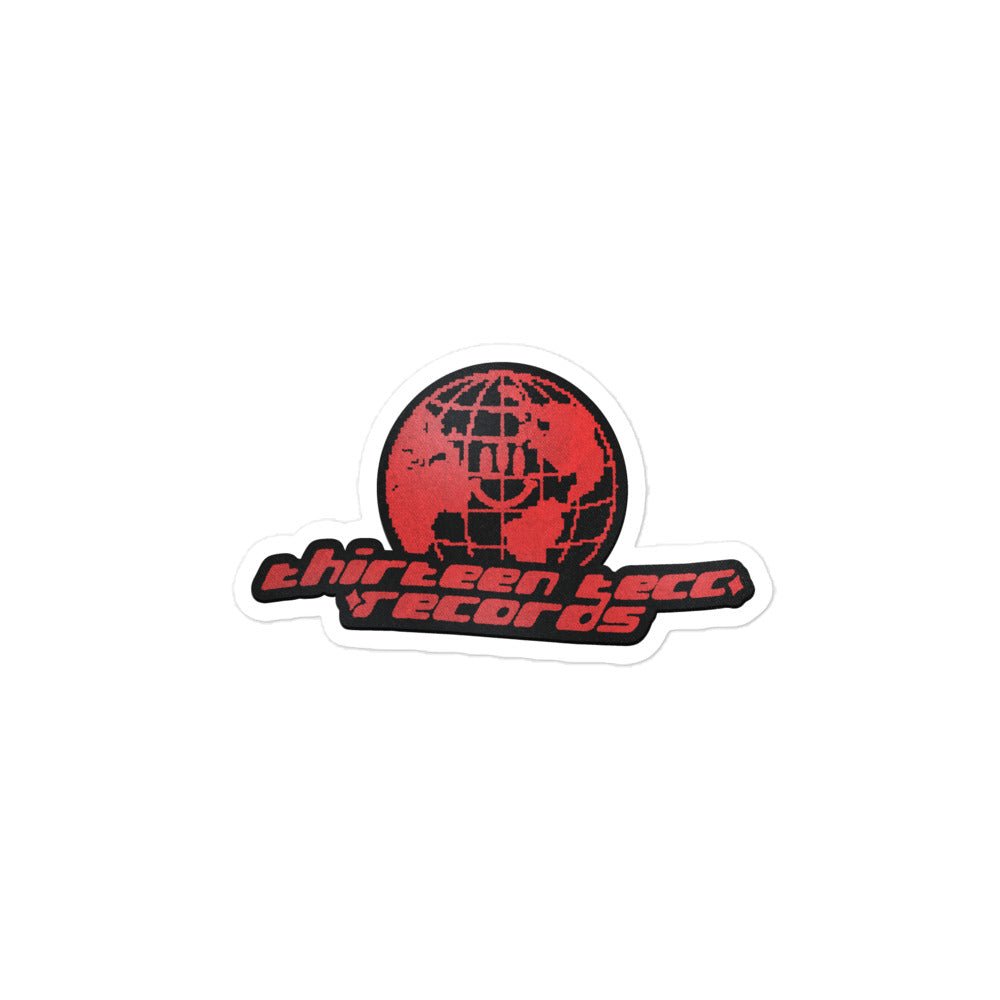 Thirteen tecc retro sticker red - Thirteen Tecc Records
